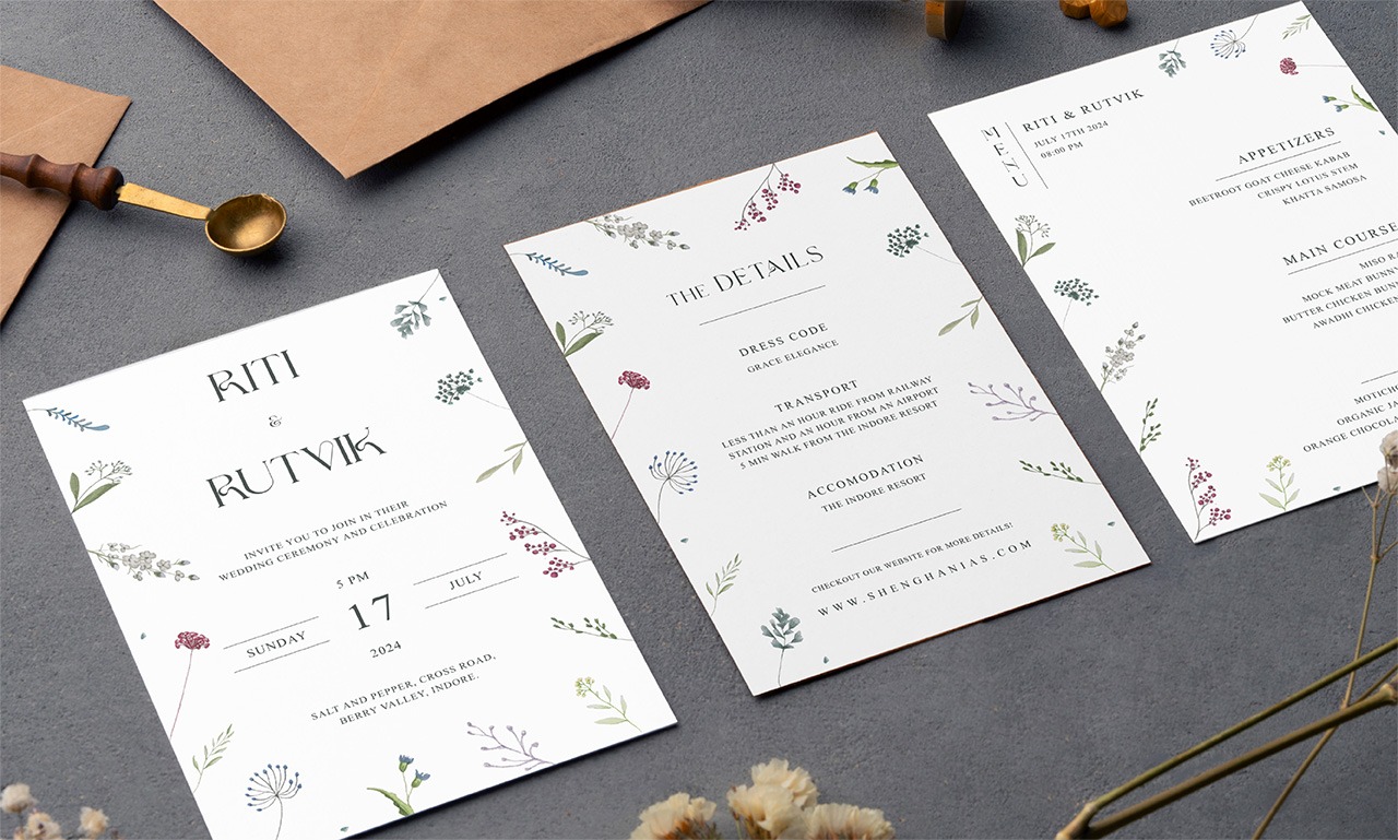 Watercolour Wedding Invite