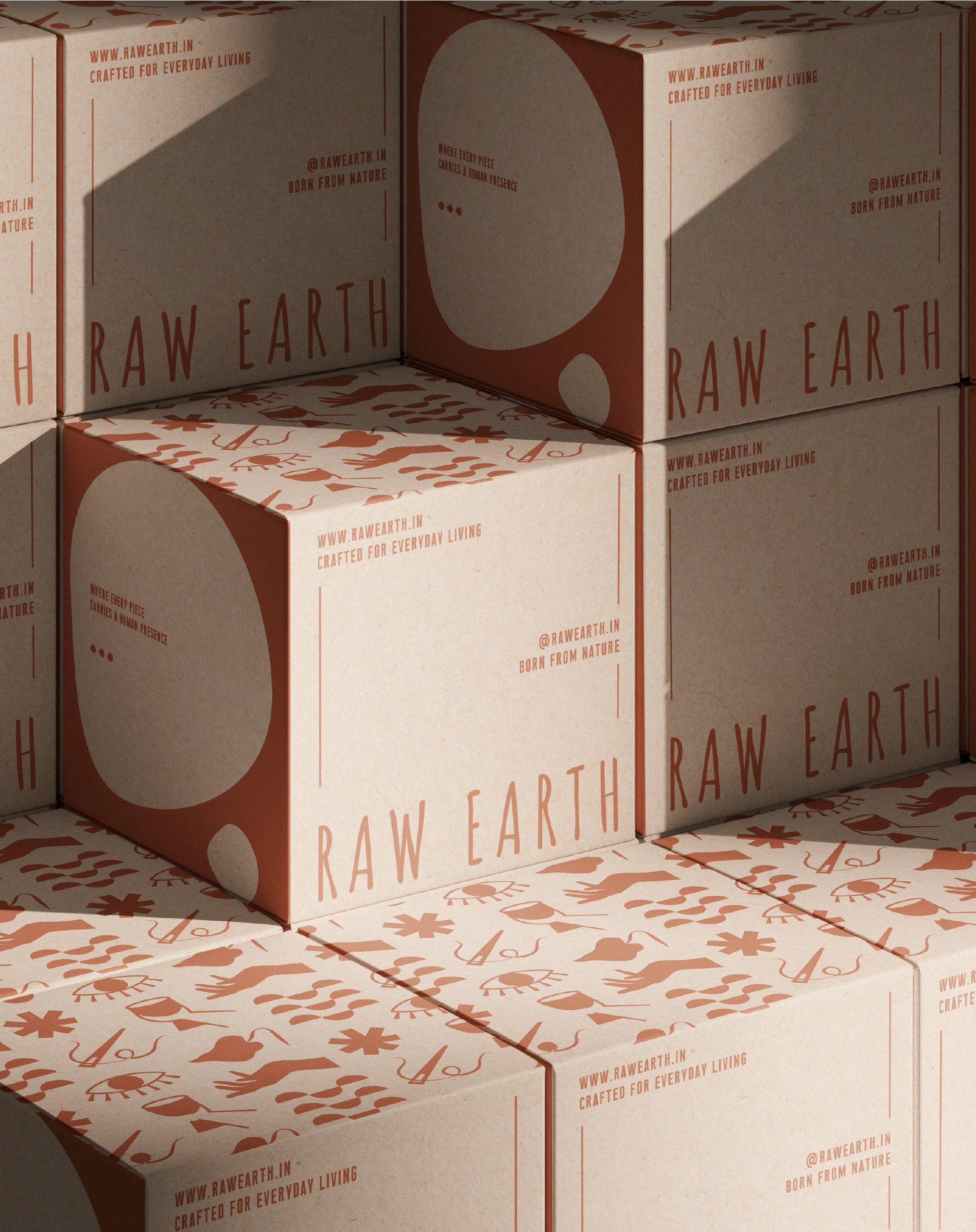 Raw earth branding packaging
